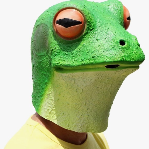 PartyHop Adult Latex Frog Mask Halloween - Picture 2 of 6